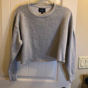 AE Distressed Long Sleeve Crop Top